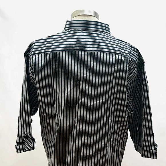 NWT SAHARA Men Long Sleeve Button Down Striped Slim & Sleek Dress Shirt Size XL - Picture 6 of 9